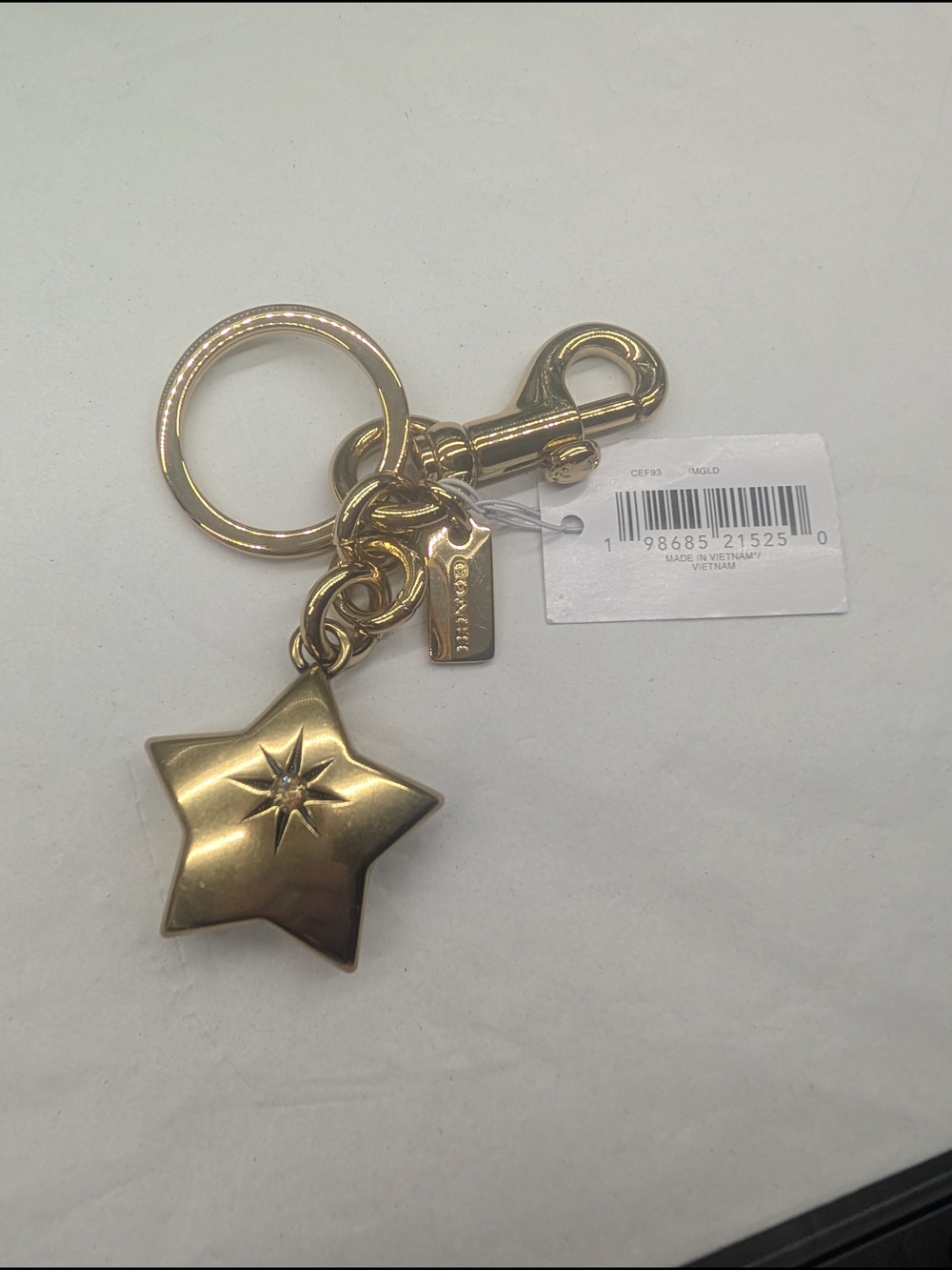 Coach Gold-Tone Star Keychain/Bag Charm - NWT - Picture 5 of 6